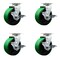 Service Caster Tool Box Caster Wheel Set 5'' Green Poly on Cast Iron Swivel Casters, 4PK TOOL-SCC-20S520-PUB-GB-TLB-4 - alternate 1